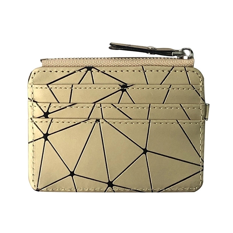 New Korean Fashion Coin Wallet Purse Checkered Coin Bag Zipper Wallet Multi-card Slot Short Card Bag