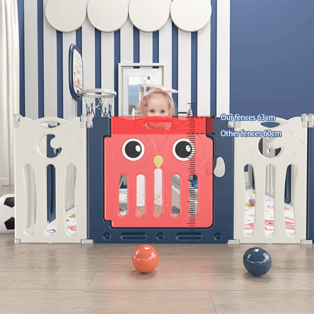 Baby Playpen Set with Basketball Hoop. Slide. Swing. Rocking Horse & Playmat
