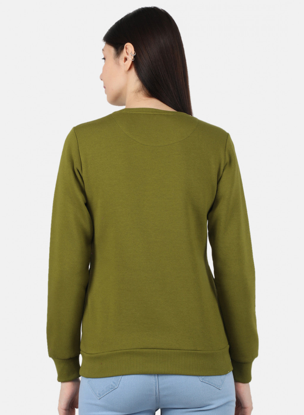 Women Green Embroidered Sweatshirt