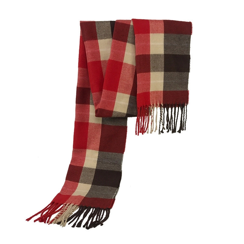 Autumn And Winter New Tassel Men's Scarf Double-sided Cashmere Scarf Long Tassel Warm Lovers Scarf