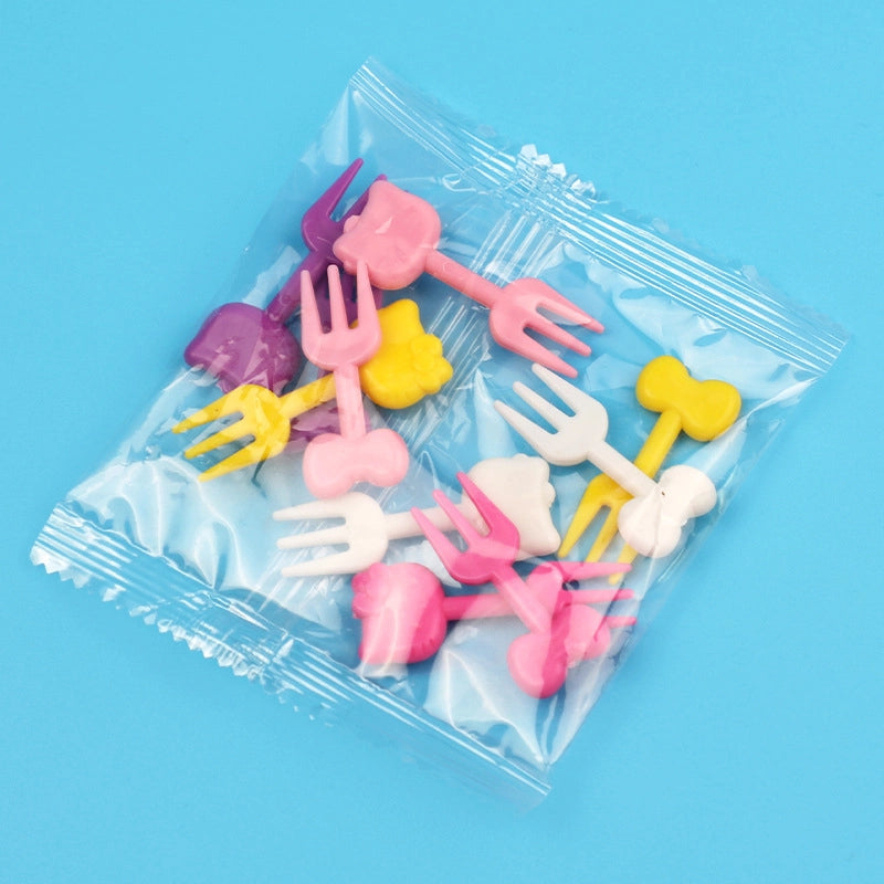 New Cartoon Fruit Fork  Mini Fruit Sign Hot Children Fruit Fork