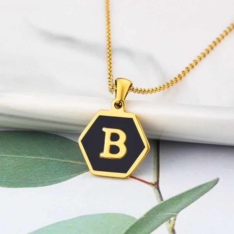 Titanium Steel Minimalist Plating Letter Necklace