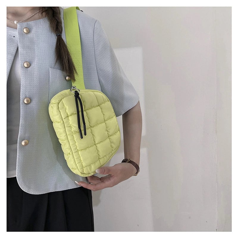 Women's Small Pu Leather Solid Color Elegant Square Zipper Crossbody Bag
