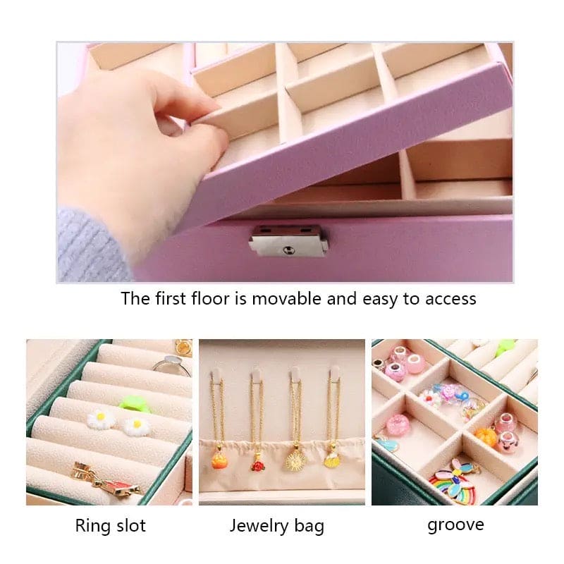 Double Layer Leather Jewellery Box