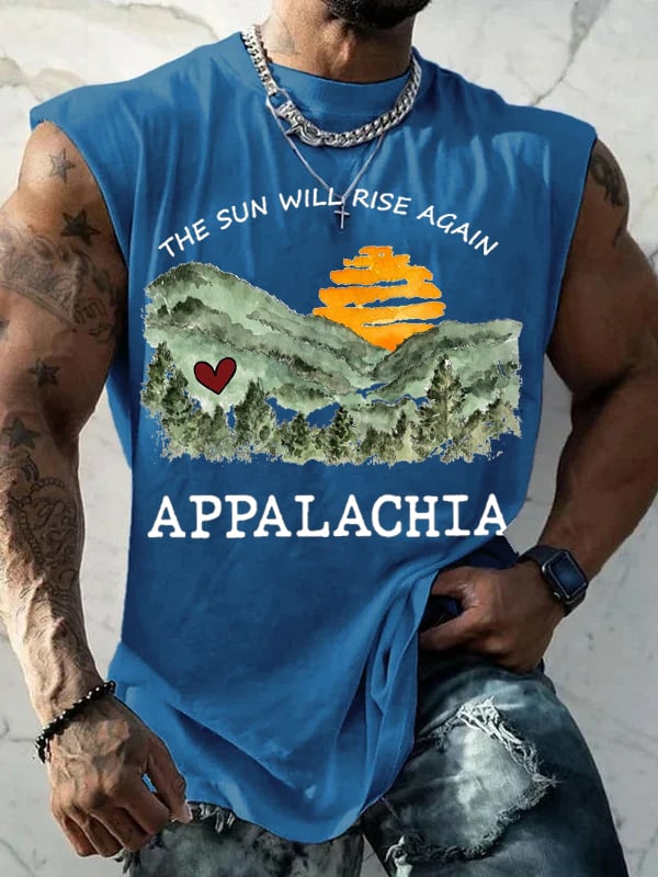 Men's Appalachia Strong.The Sun Will Rise Again Print Tank Top