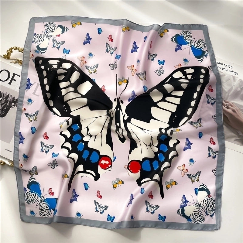 Women's Elegant Minimalist Color Block Polyester Printing Silk Scarf