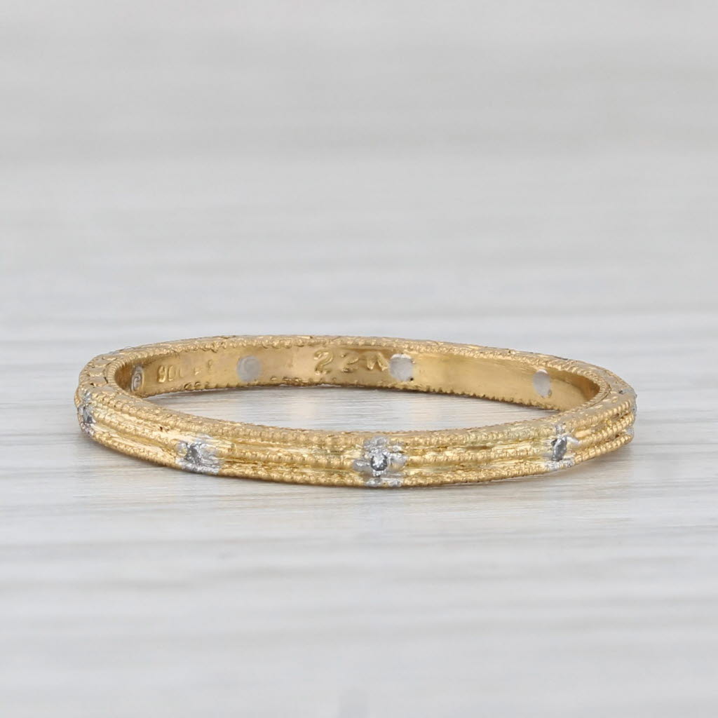 Cathy Waterman Diamond Eternity Band Platinum 22k Gold Size 6.75 Wedding Ring