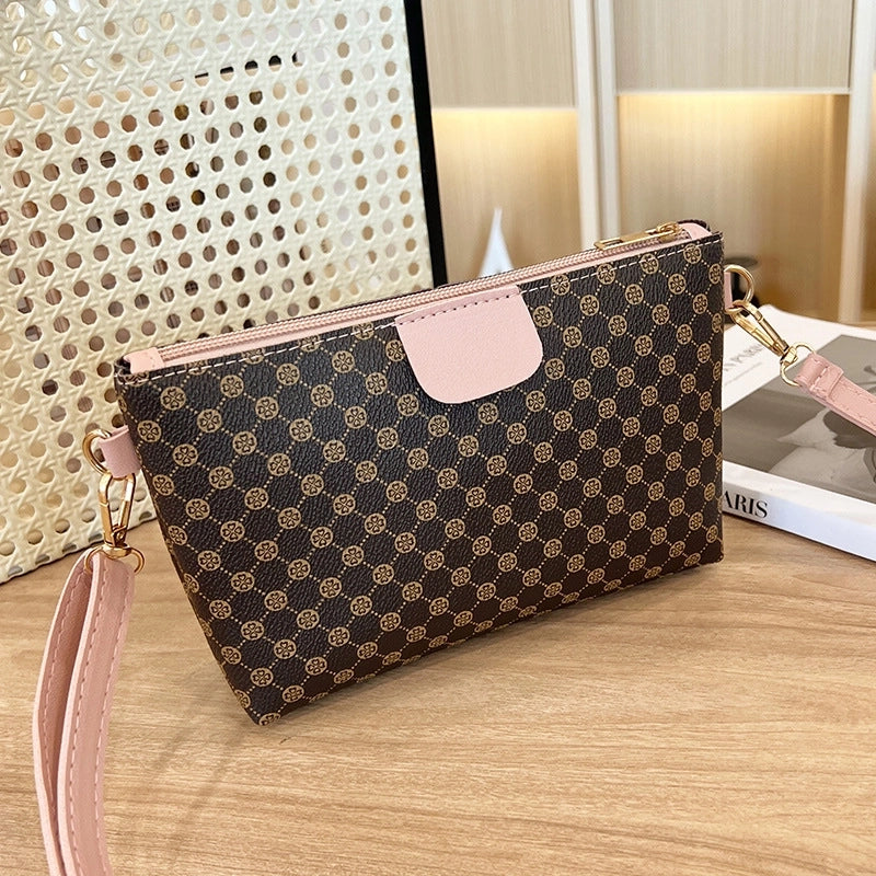 Women's Mini Pu Leather Printing Vintage Style Square Zipper Crossbody Bag