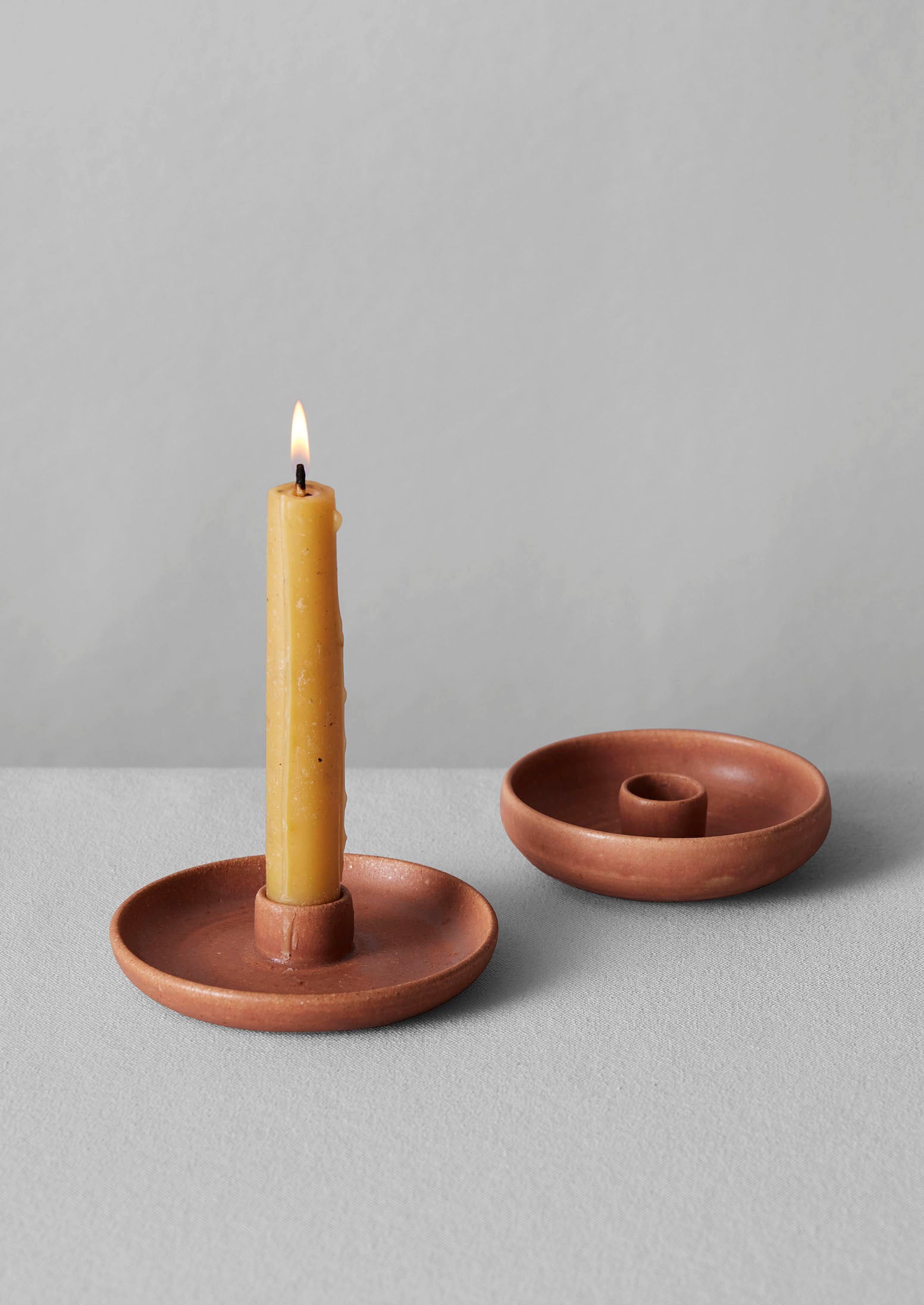 Rebecca Proctor Round Dinner Candle Holder | Shell Pink