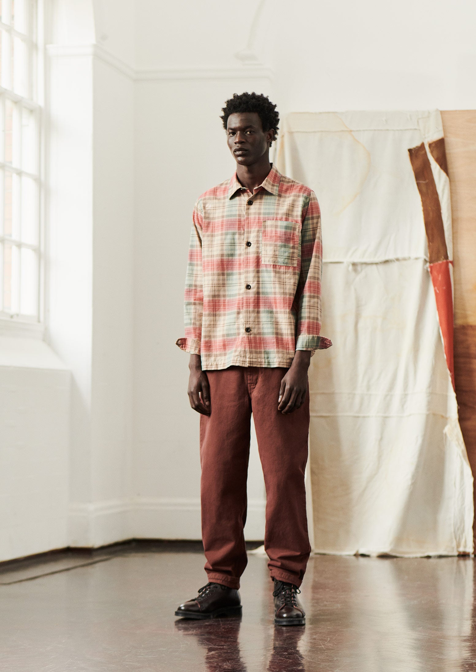 Norv Garment Dyed Tapered Trousers | Brown Ochre