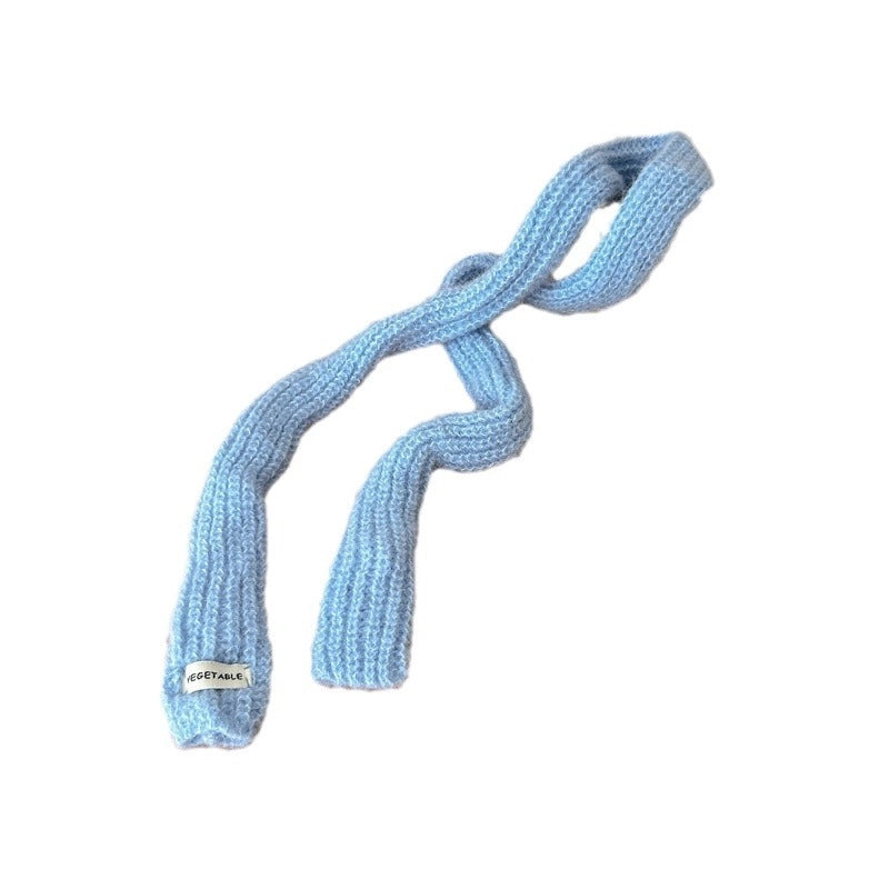 Women's Sweet Solid Color Polyester Knitted Scarf