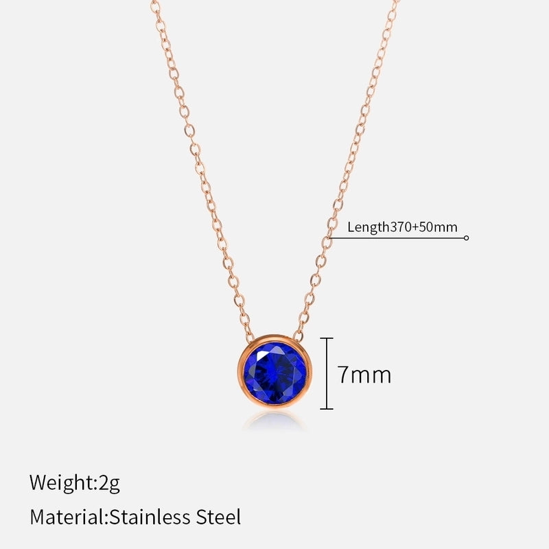 Minimalist Round 304 Stainless Steel Rhinestones Plating Stainless Steel Necklaces