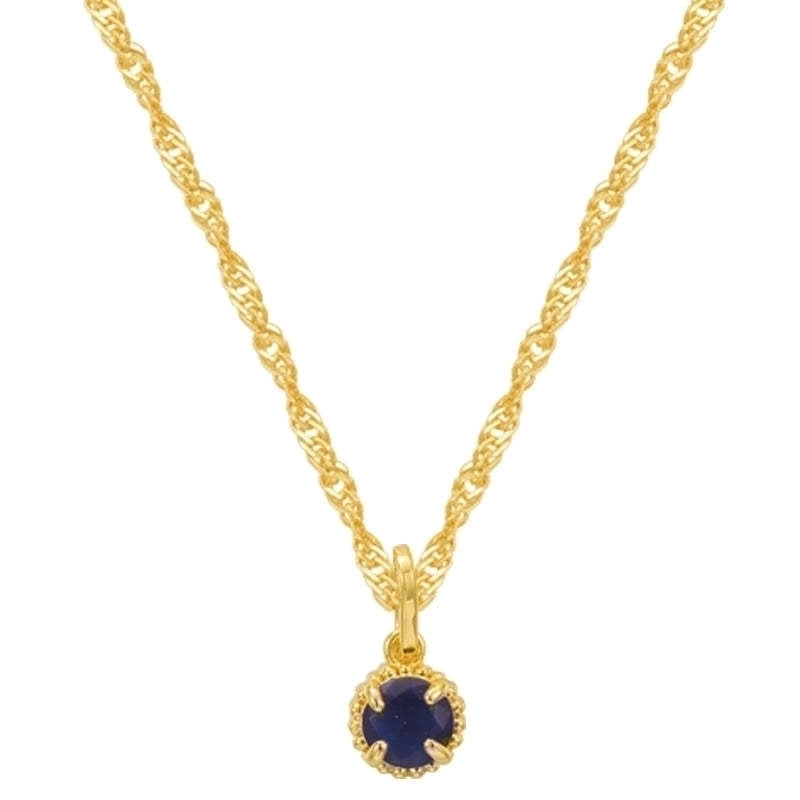 201 Stainless Steel 304 Stainless Steel Glass Gold Plated Elegant Minimalist Plating Inlay Round Birthstone Zircon Pendant Necklace