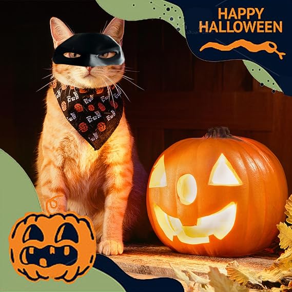 🌟🎃Halloween hot sale-Bat Cat Costume Mask for Cats