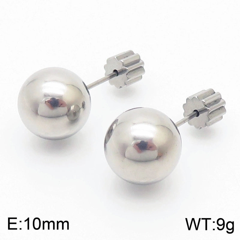 Geometric Titanium Steel No Inlaid 18K Gold Plated Earrings Ear Studs