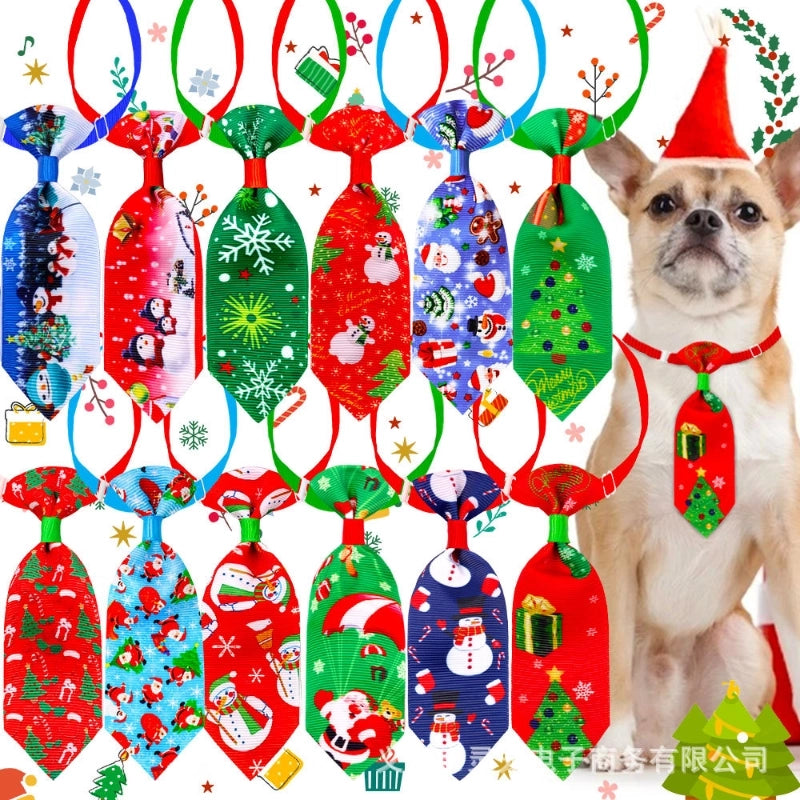 Christmas Polyester Christmas Santa Claus Snowman Snowflake Pet Accessories