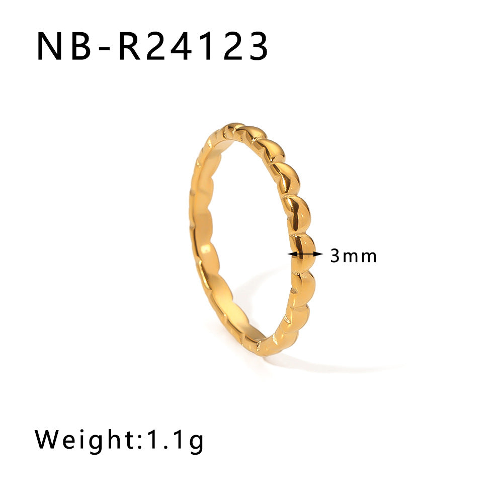 Personalized Special-Shaped Oversized Exaggerated Irregular Stainless Steel Ring With Asymmetric Fingerprints