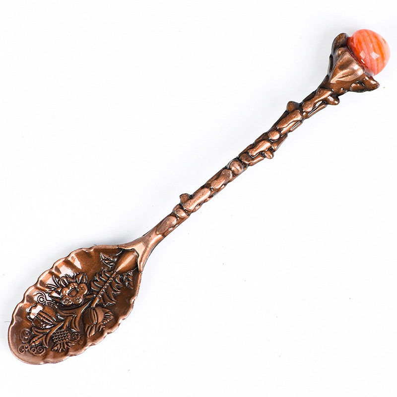 2 Pieces Elegant Lady Minimalist Geometric Crystal Spoon