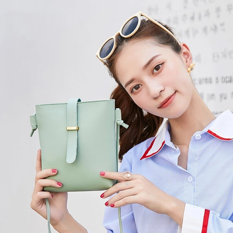 Spring New Solid Color Shoulder Messenger Mobile Phone Bag