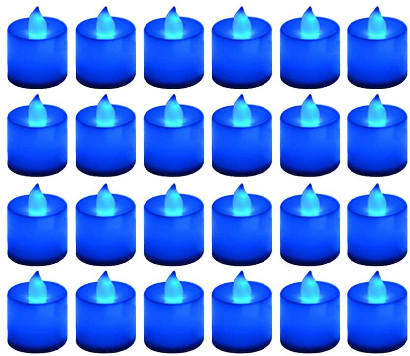 24 Pack Flameless Led Tea Lights Candles - Flickering Battery Operated Electronic Fake Candles – Decorations for Wedding. Party. Christmas. Halloween and Festival Celebration