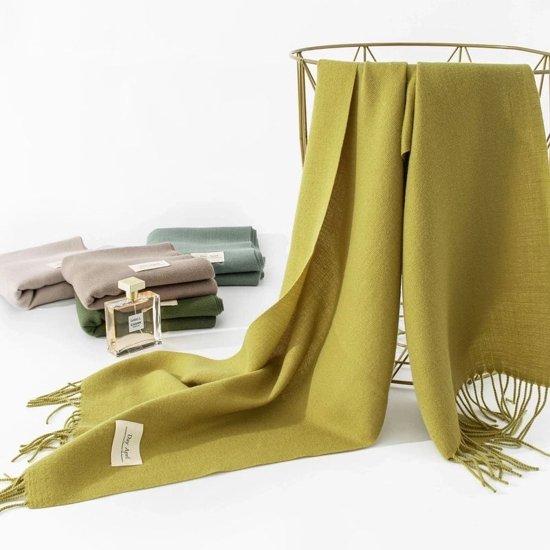 Women's Sweet Solid Color Polyester Scarf