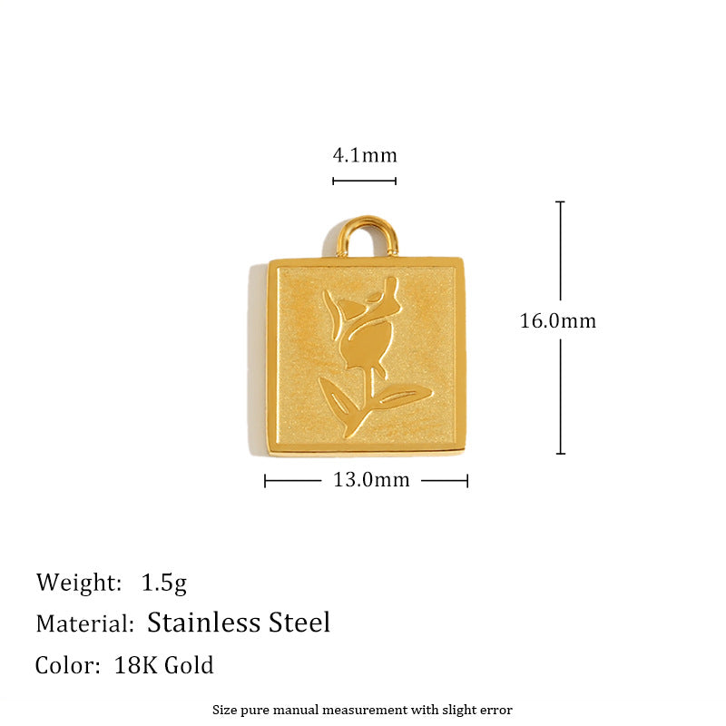 Hot Selling Diy Necklace Accessories Stainless Steel Plated 18K Gold Drop Oil Drop Love Wings Cherry Pendant