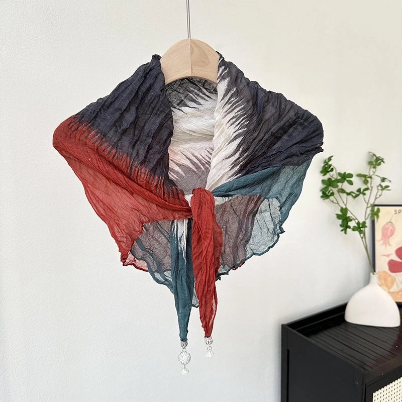Women's Cute Sweet Color Block Polyester Printing Shawl