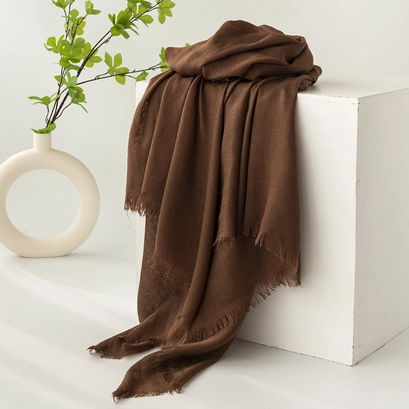 New Summer Solid Color Simple Scarf Commuter Sunscreen Shawl Scarf Women's High-grade Scarf Scarf Scarf