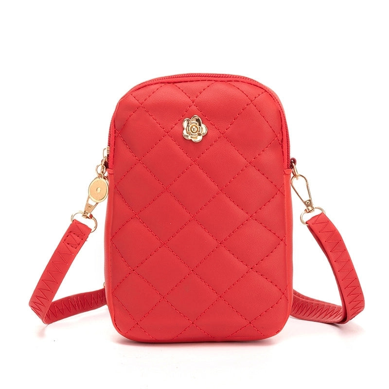Women's Small Pu Leather Solid Color Lingge Vintage Style Classic Style Zipper Phone Wallets