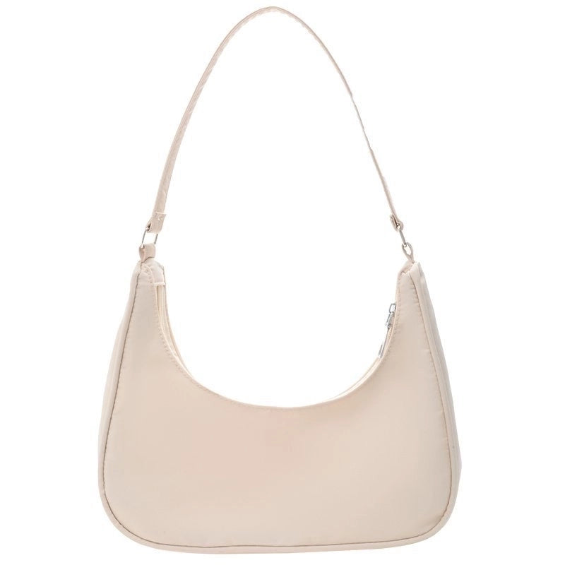 Women's Medium Nylon Solid Color Fashion Dumpling Shape Zipper Crossbody Bag