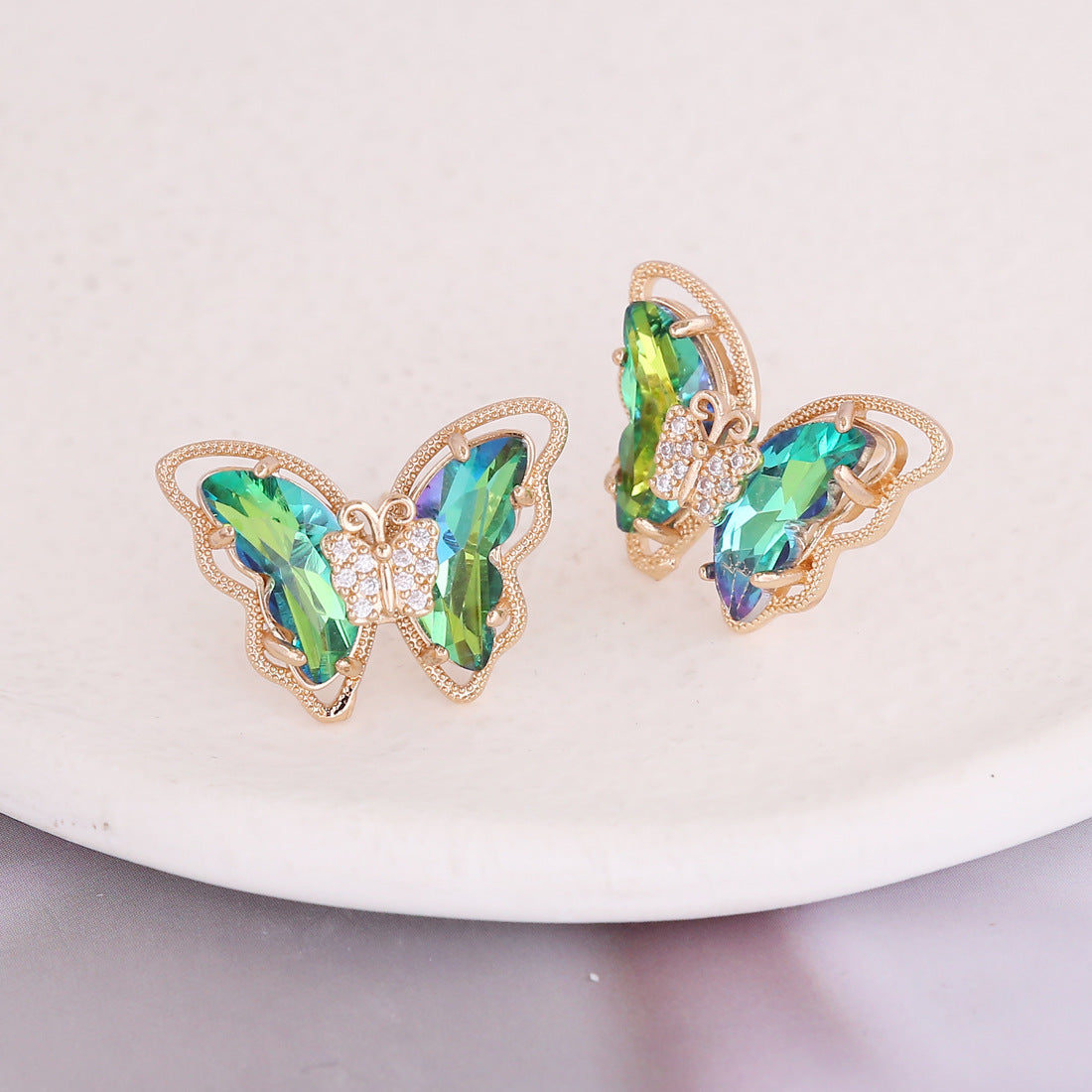 Fashion Butterfly Copper Stud Earrings