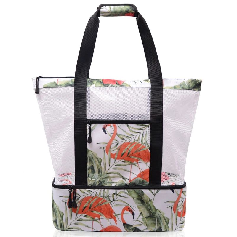 Unisex Basic Classic Style Solid Color Polyester Net Travel Bags