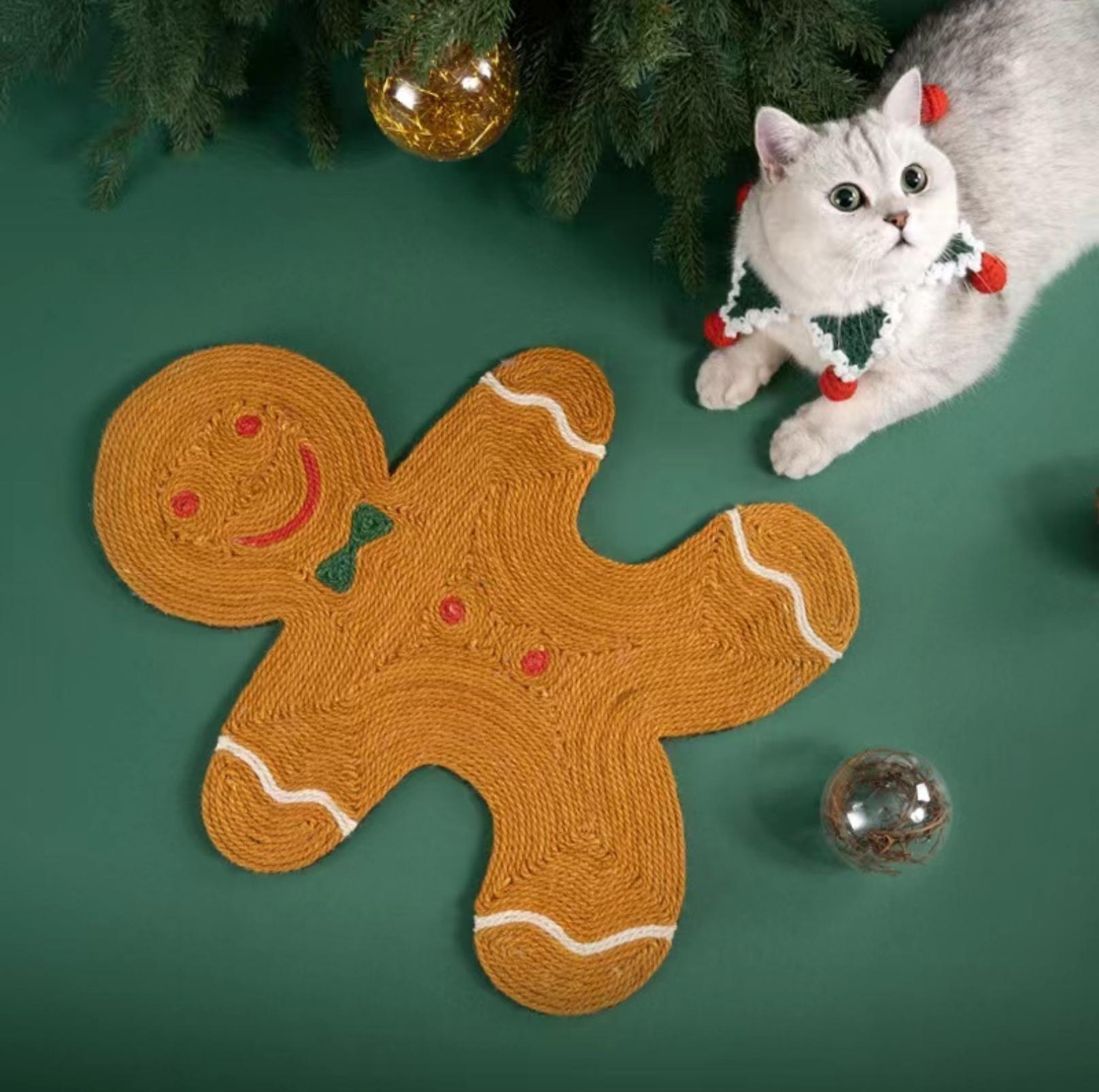 Christmas Gingerbread Man Scratching Mat Cat Scratcher