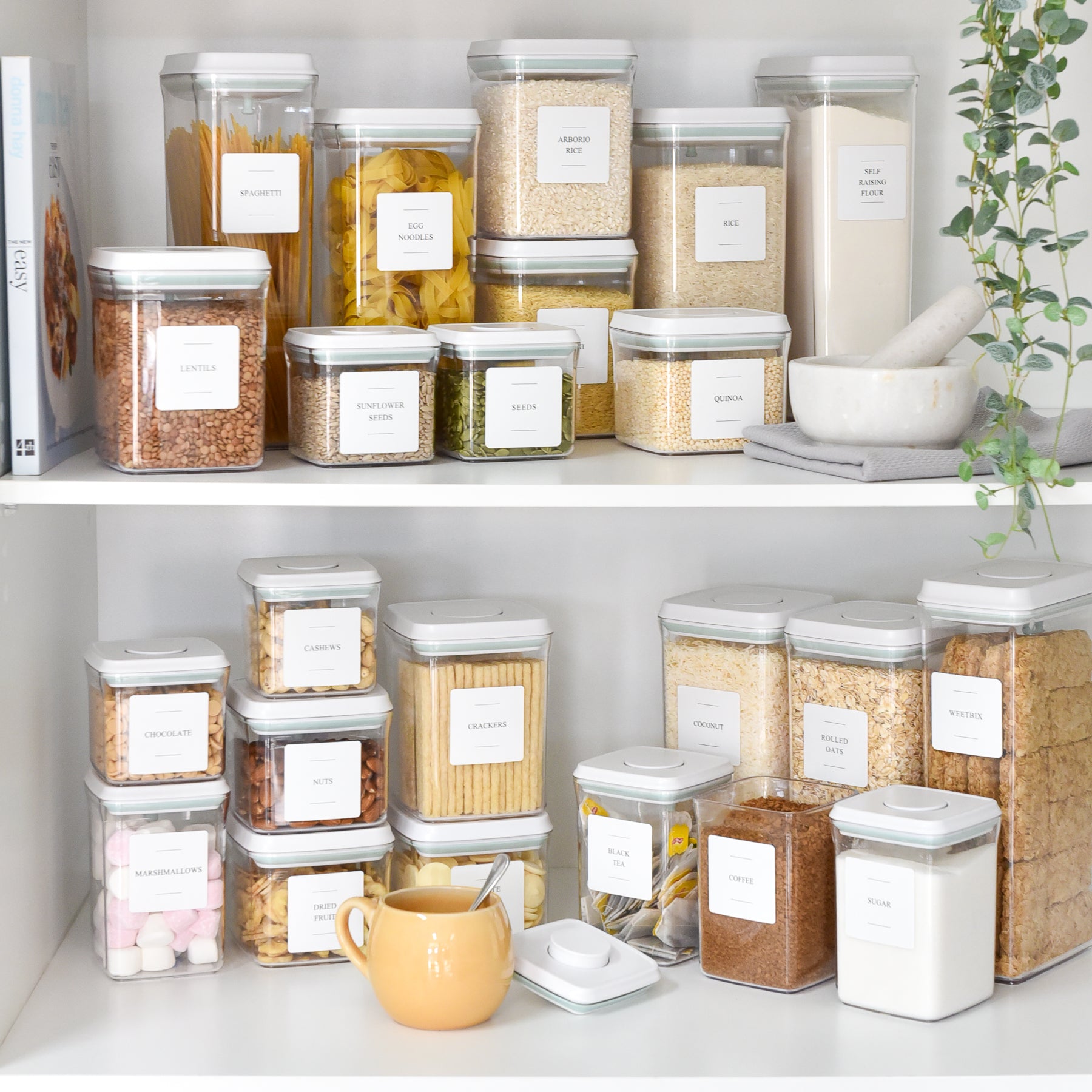 Complete Pantry Sticker Set - 156 Stickers - White