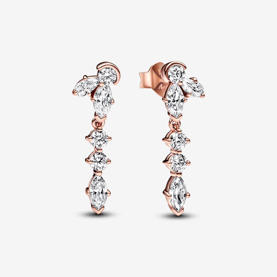 Sparkling Herbarium Cluster Drop Pandora Earrings