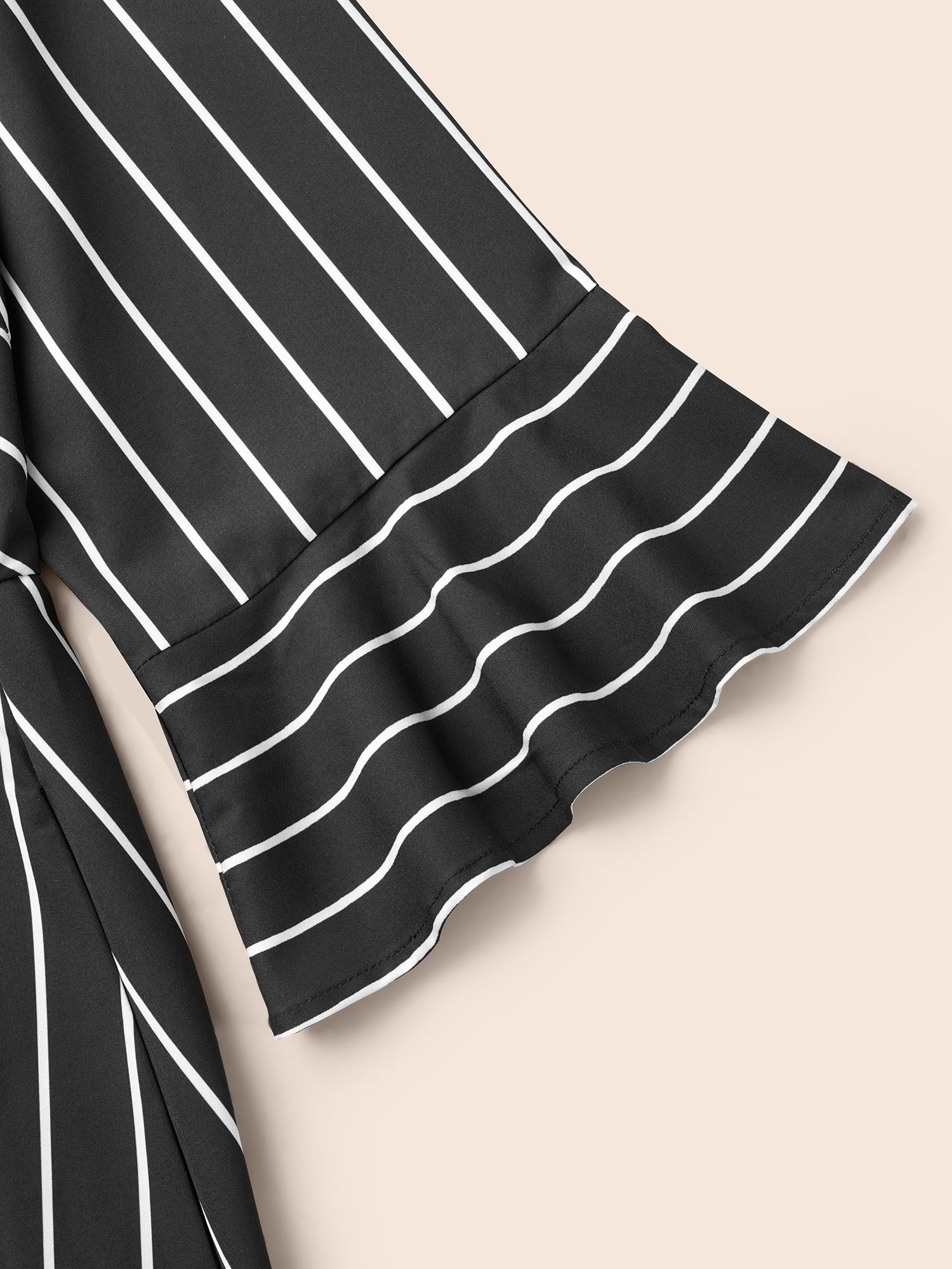 Striped Flutter Sleeve Midi Dress