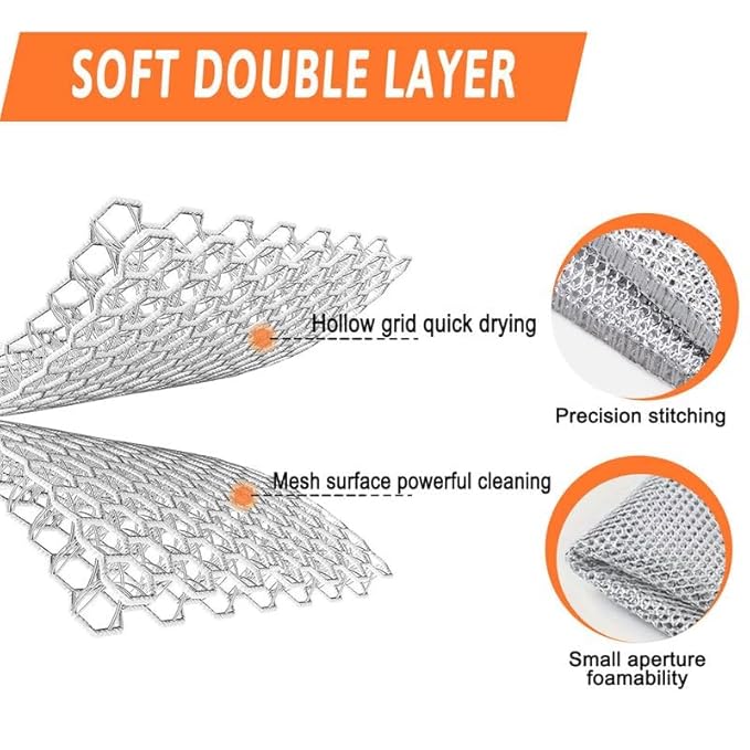 5 X DOUBLE LAYER WIRE DISHCLOTHS
