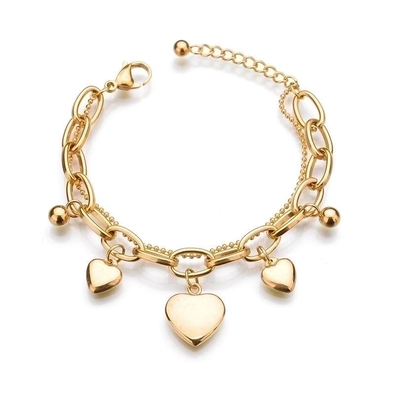 Fashion Geometric 304 Stainless Steel 18K Gold Plated No Inlaid Bracelets In Bulk