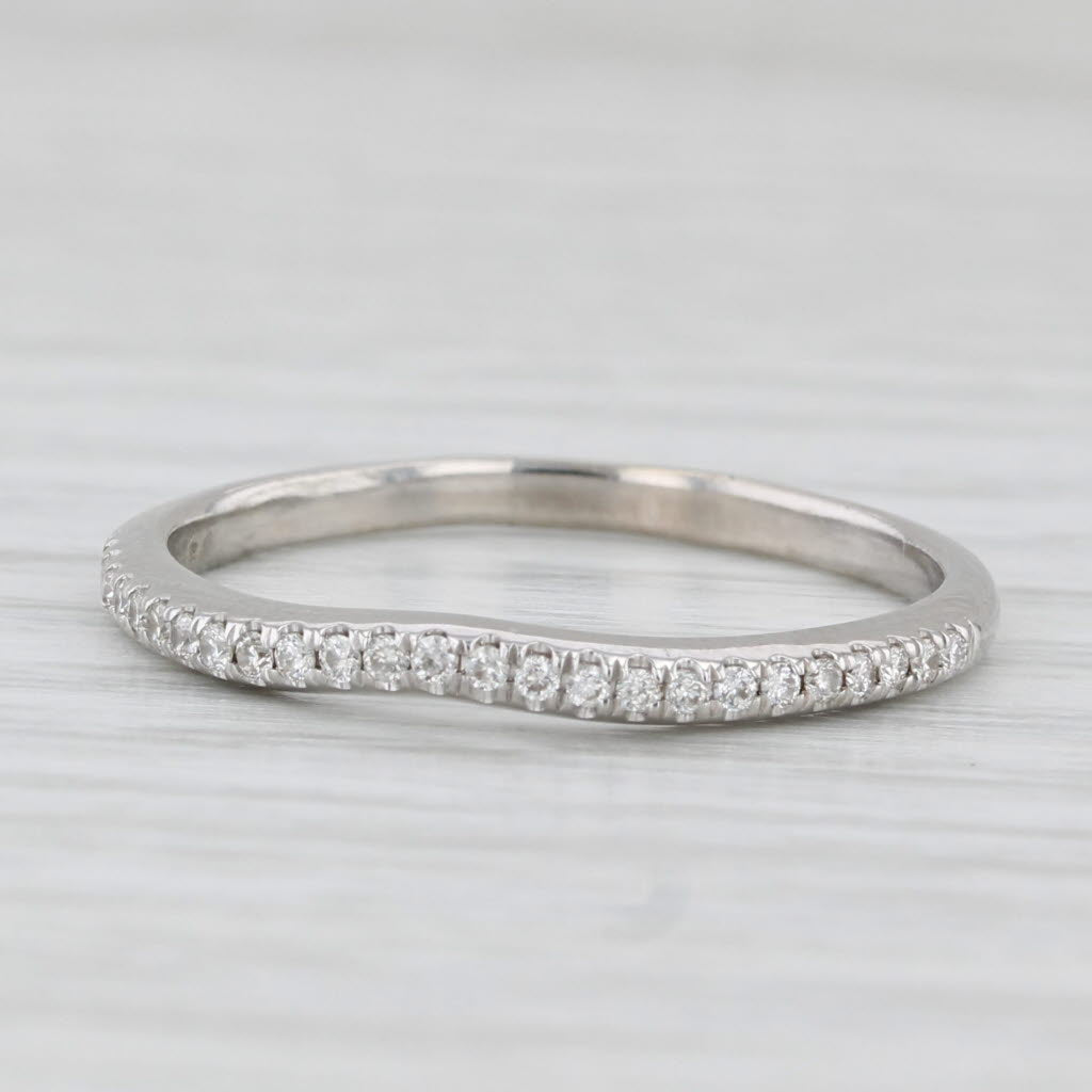 0.20ctw Diamond Wedding Band 14k White Gold Size 9 Stackable Anniversary Ring