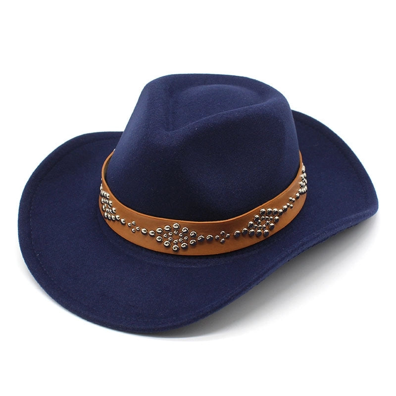 Tibetan Style Top Hat Curved Eaves Autumn And Winter Cashmere Felt Hat American Western Cowboy Hat Spring And Autumn Men's And Women's Groom Studio Hat