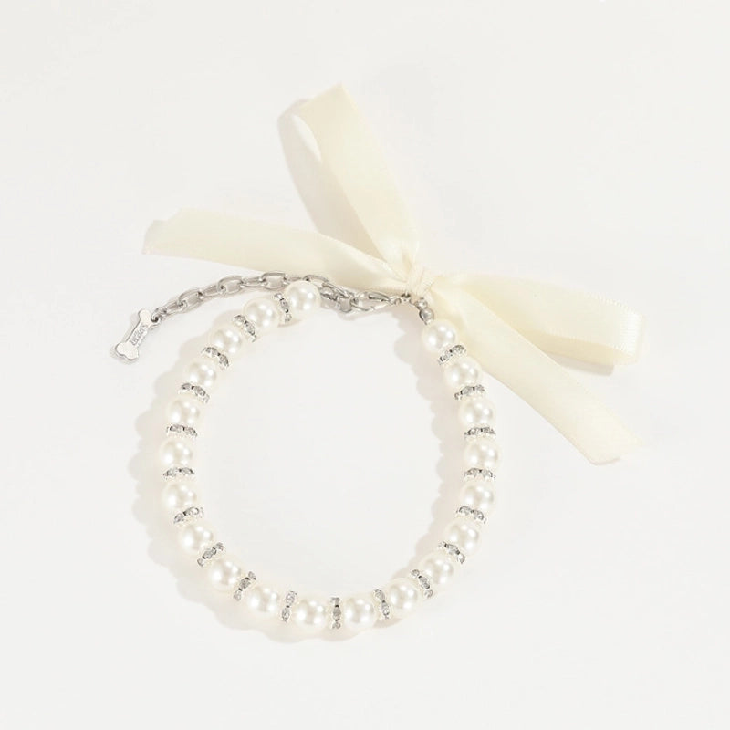 Cute Pet Supplies Leash Pearl Necklace