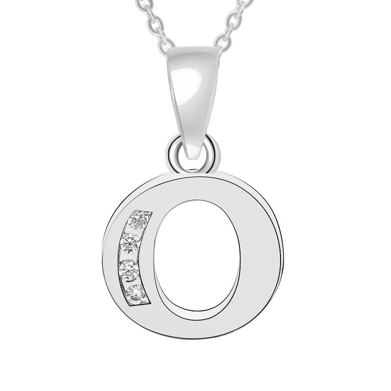 Minimalist Letter Copper Plating Inlay Zircon Pendant Necklace