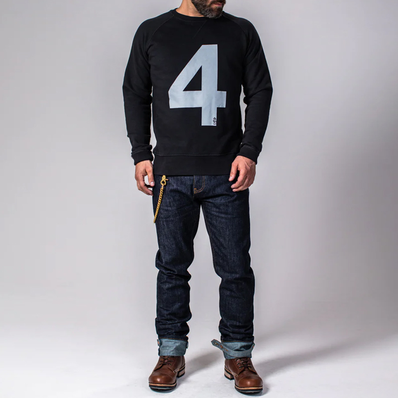 Retro American Letter 4 Print Long Sleeve Casual Sweatshirt