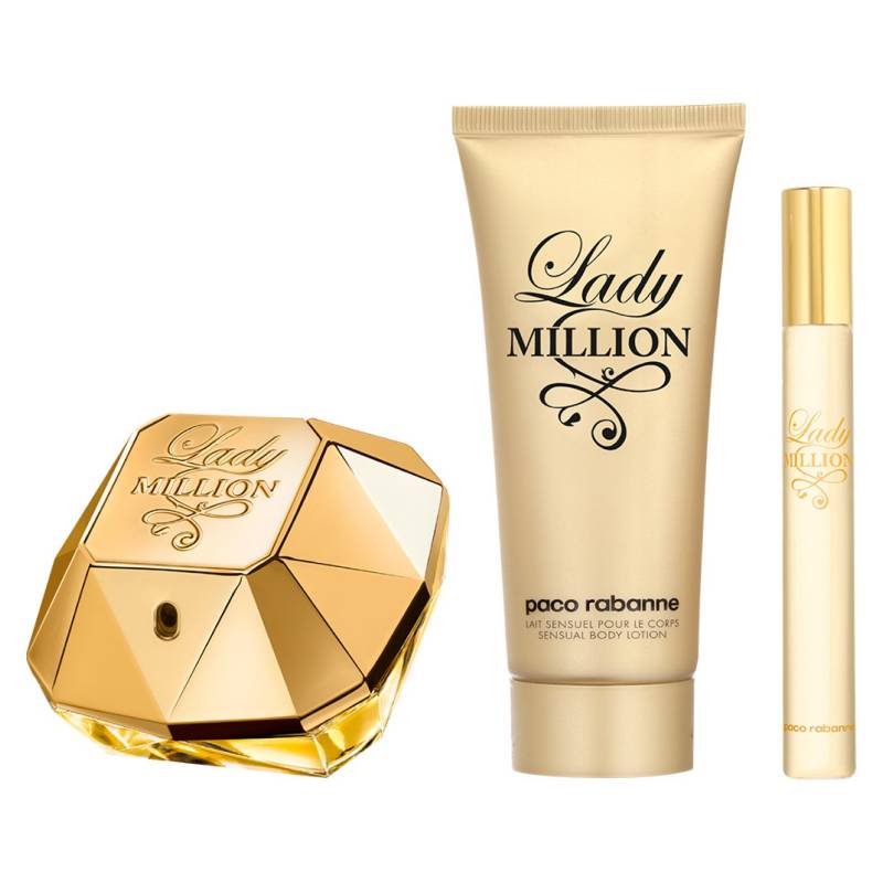 Set Paco Rabanne Lady Million EDP 80ML + Loción Corporal 100 ML + Megaspritzer 10 ML