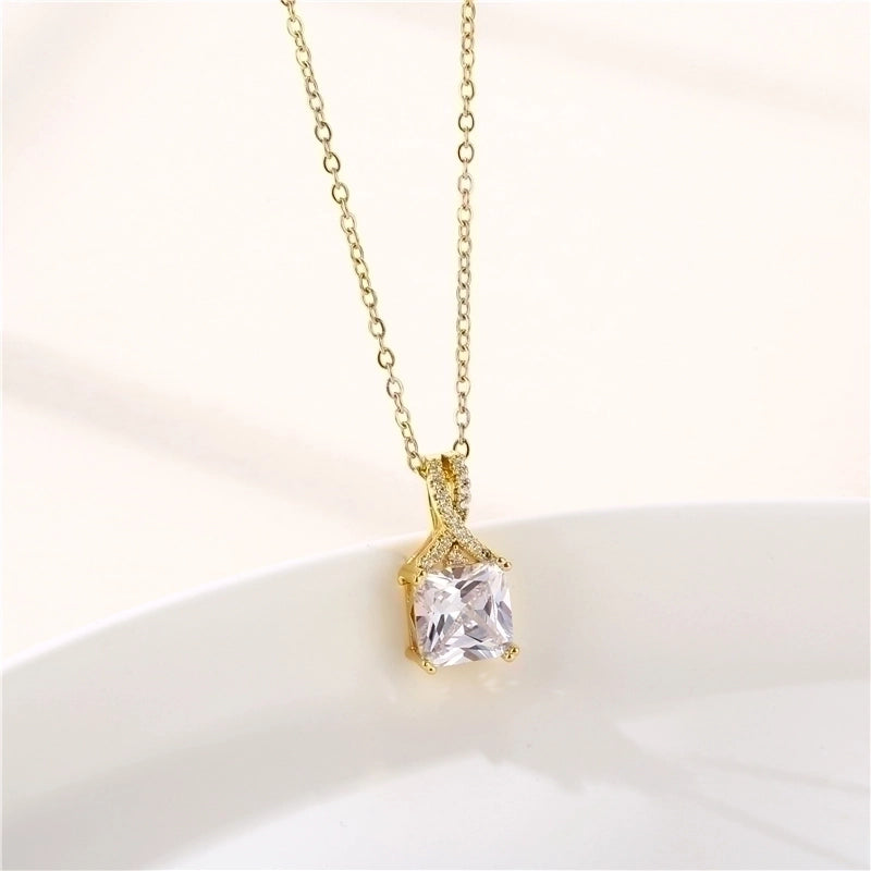 Stainless Steel Titanium Steel 18K Gold Plated INS Style Plating Inlay Sun Heart Shape Whale Zircon Pendant Necklace