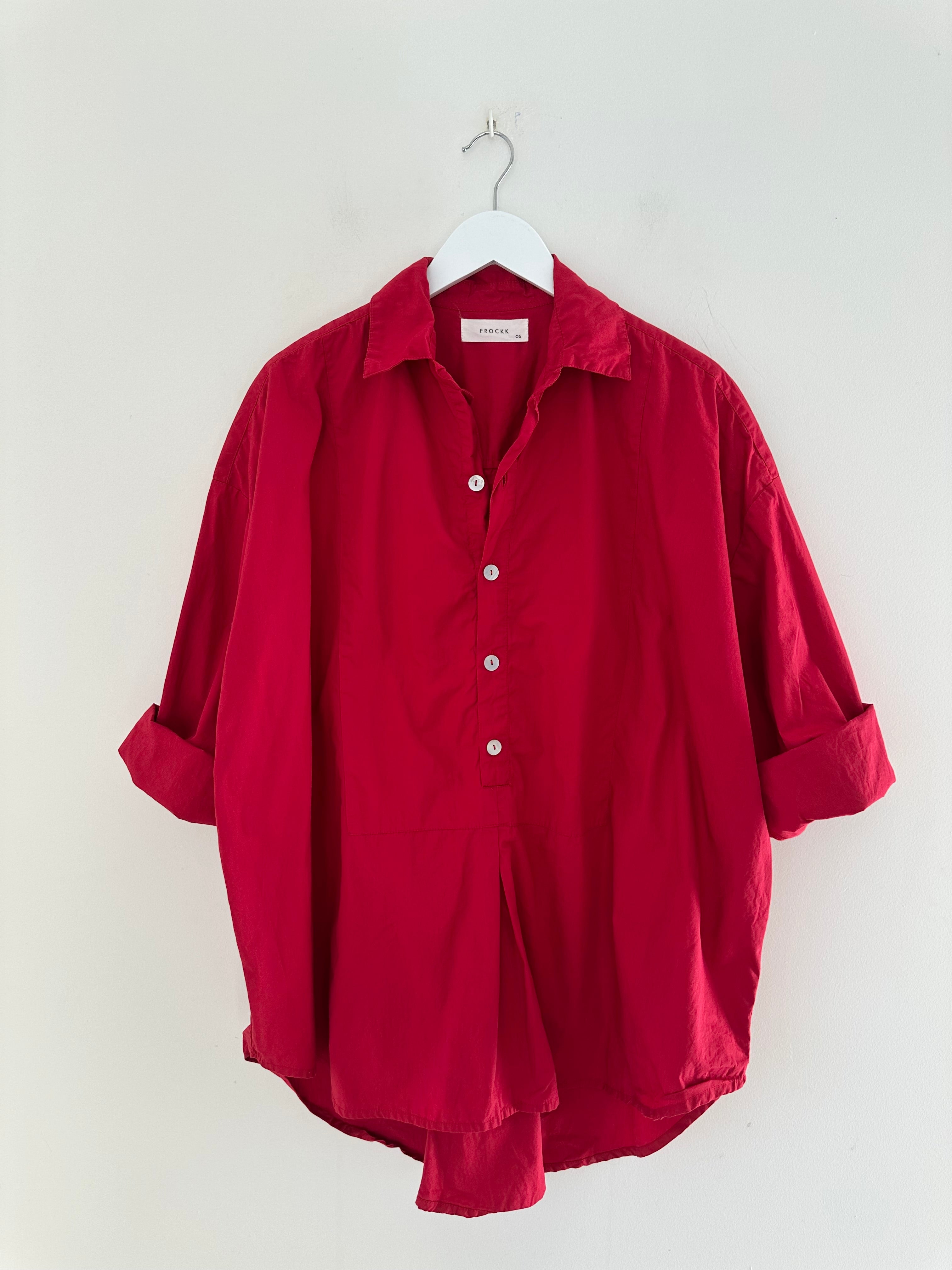 megan shirt - red cotton