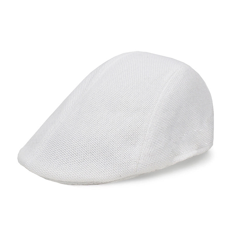 Men's Retro British Style Solid Color Curved Eaves Beret Hat