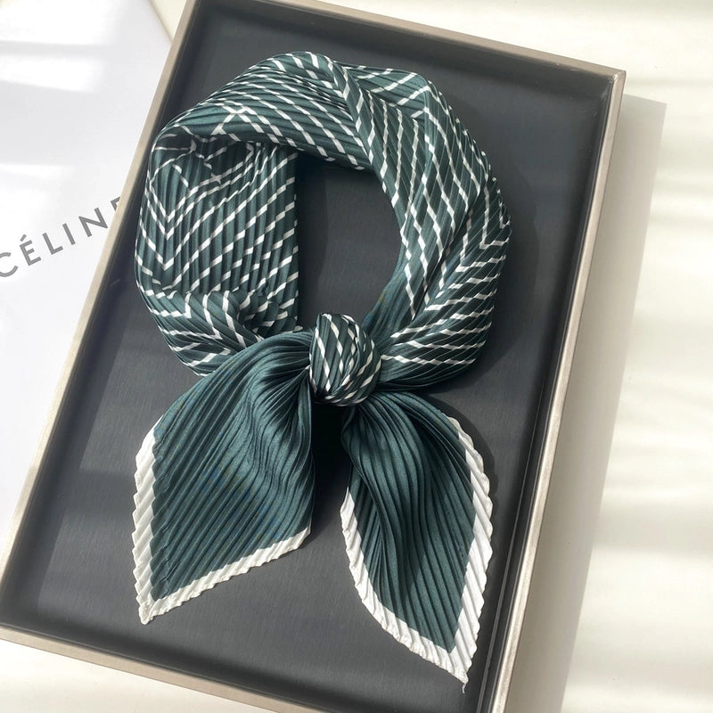 Women's Minimalist Stripe Satin Silk Scarves