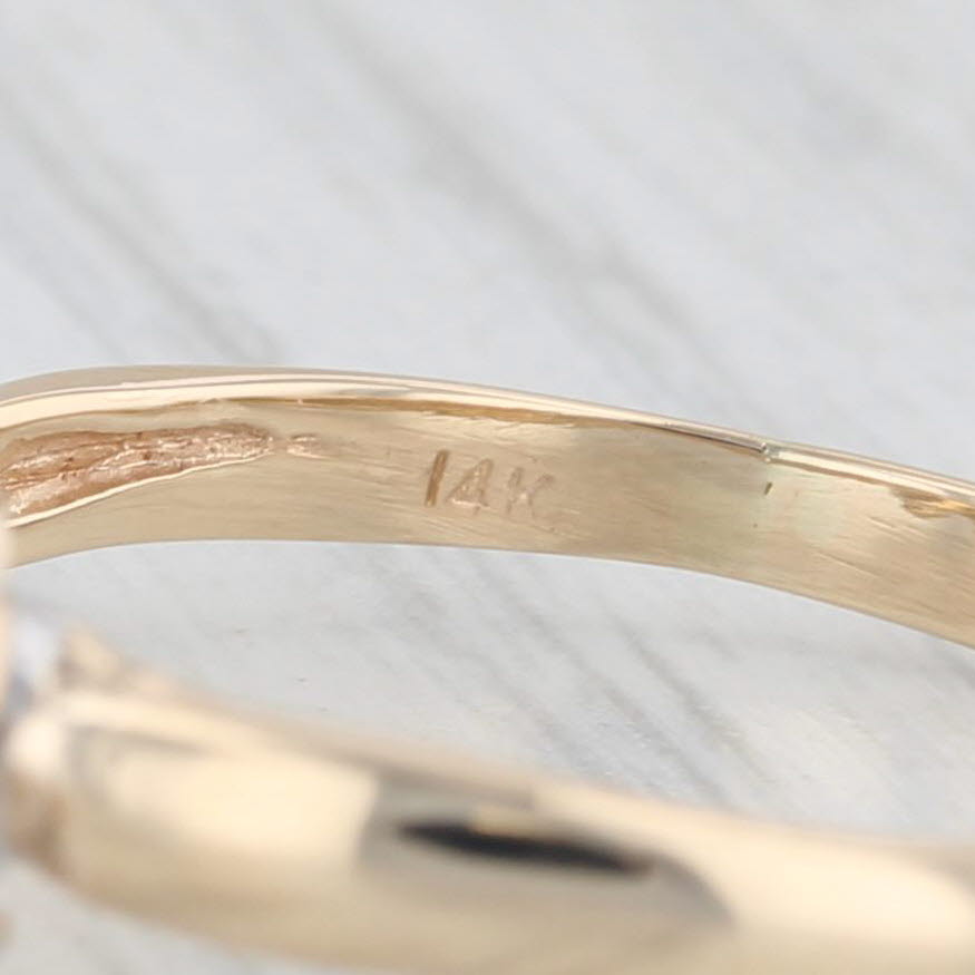Hand Holding Cultured Pearl Diamond Ring 14k Yellow Gold Size 8.25