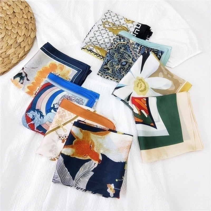 70 Small Square Scarf Silk Scarf Women Summer Neck Scarf Neck Protector Thin Scarf